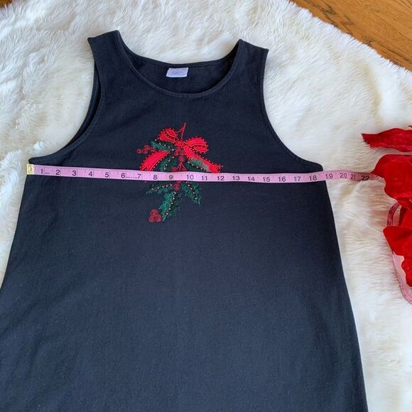 Westbound Vintage Christmas Sweater Dress Embroidery Mistletoe - Picture 6 of 12